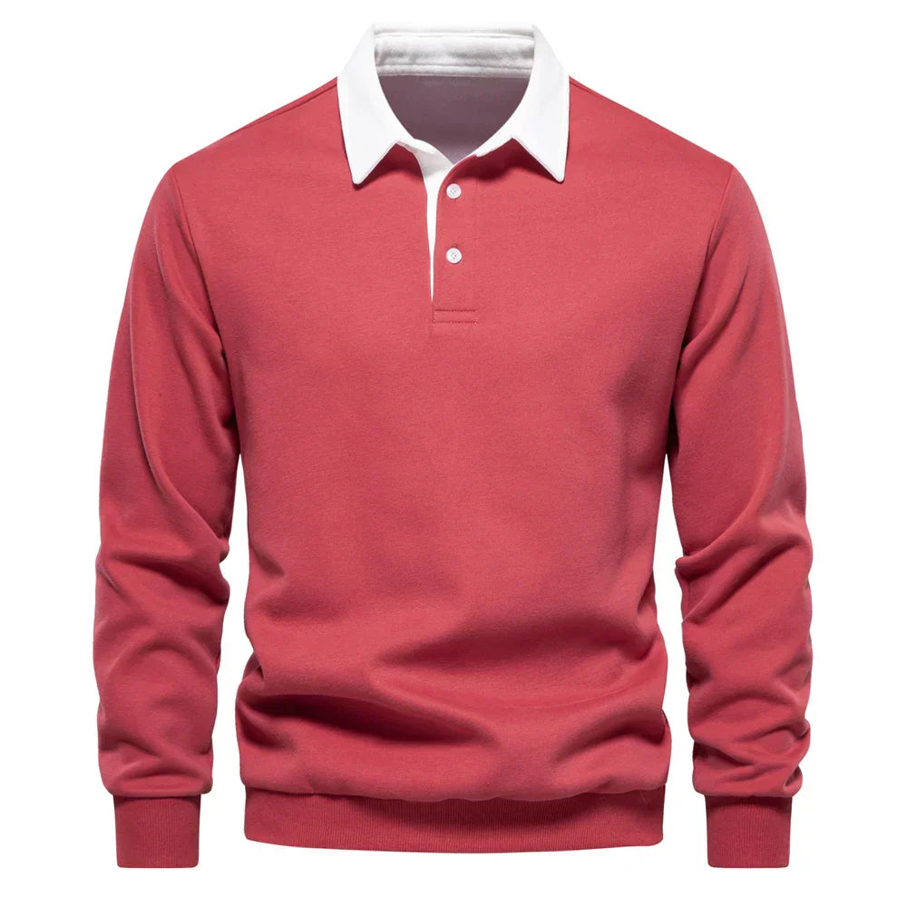 Laurent - Elegantný Zapínací Polo Sveter s Golierom