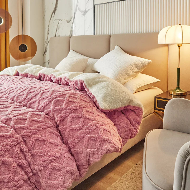 Liuxe™ - Couverture Polaire Double Épaisseur Laine d'Agneau