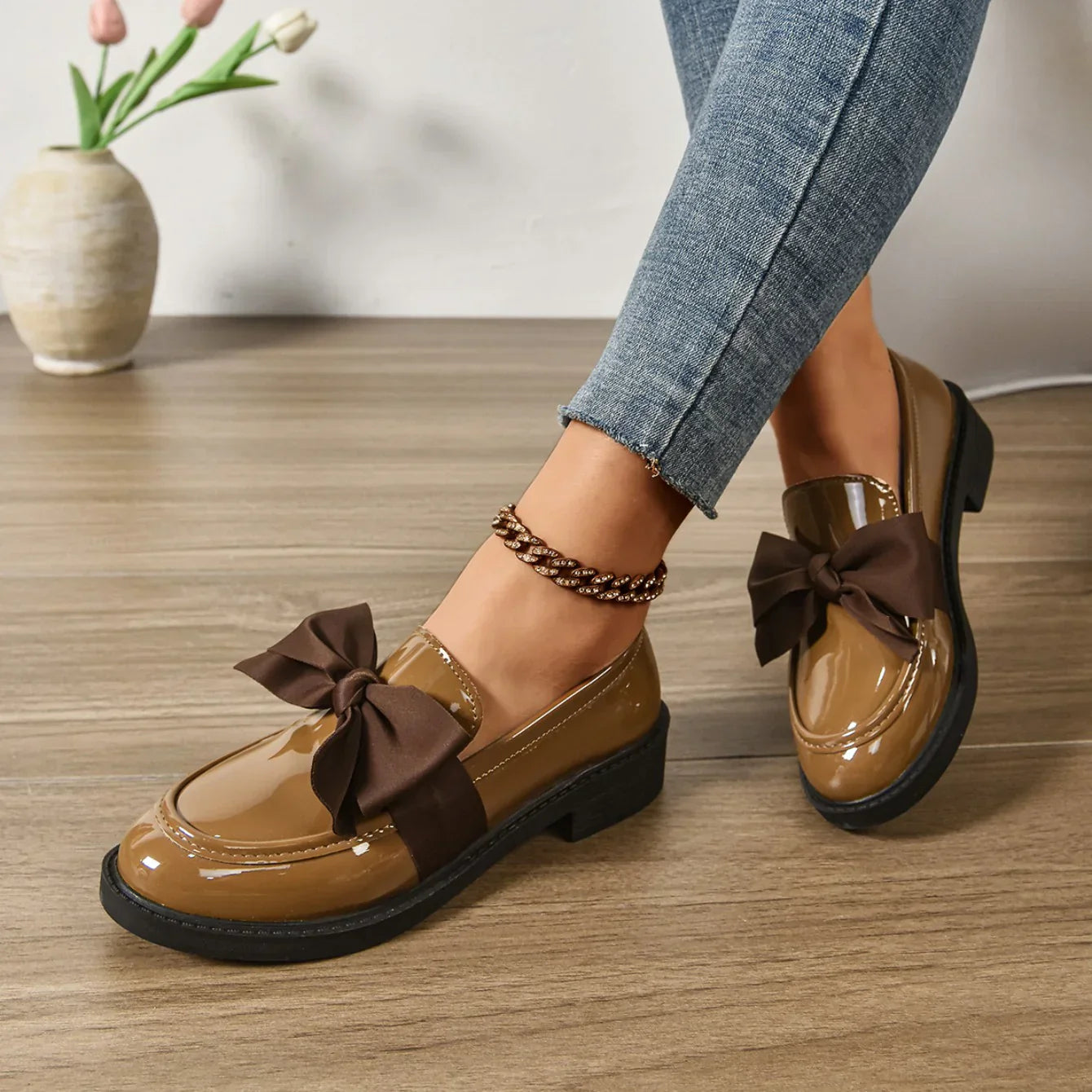 Syuzi - Mocassins Vernis à Nœud Plateforme Confort