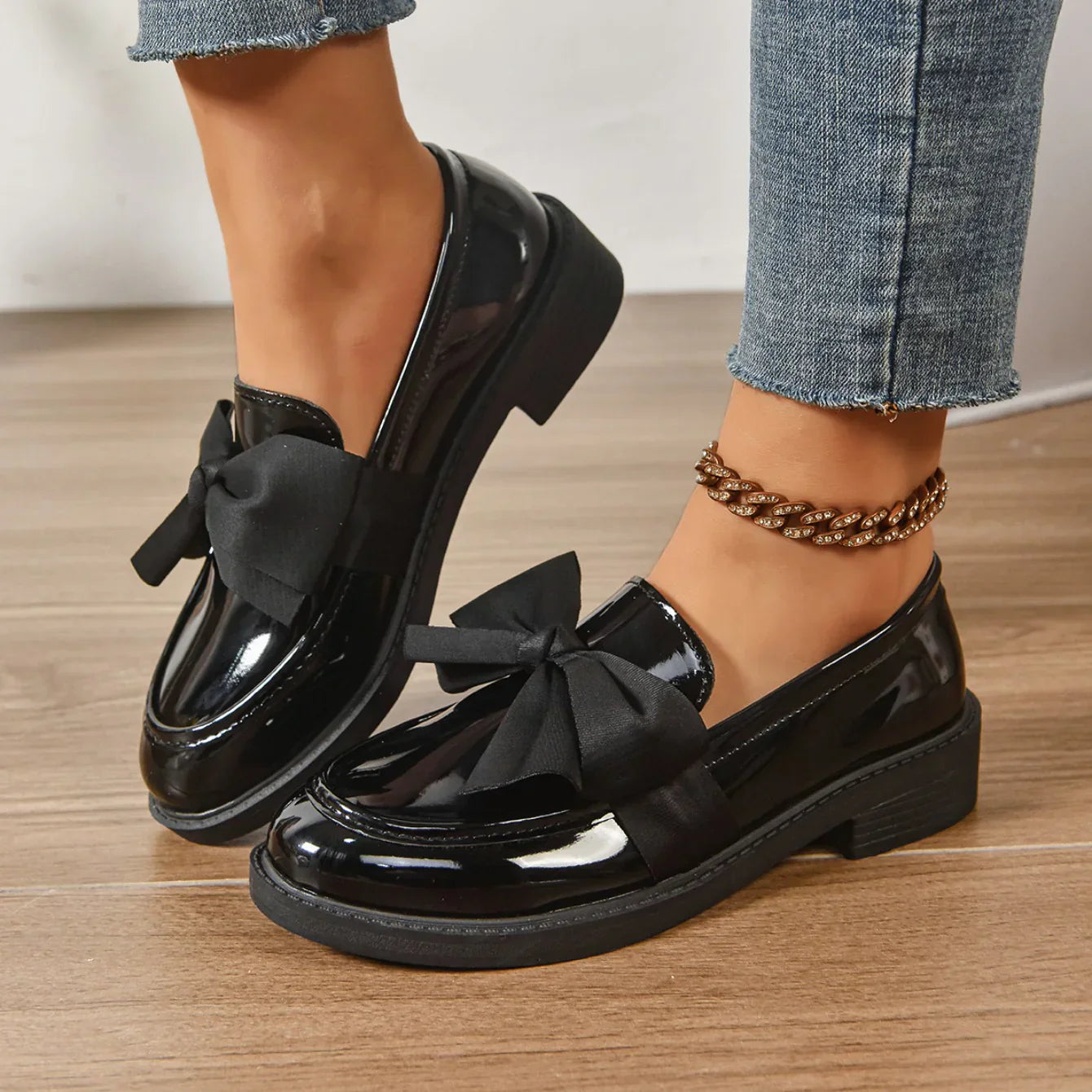 Syuzi - Mocassins Vernis à Nœud Plateforme Confort
