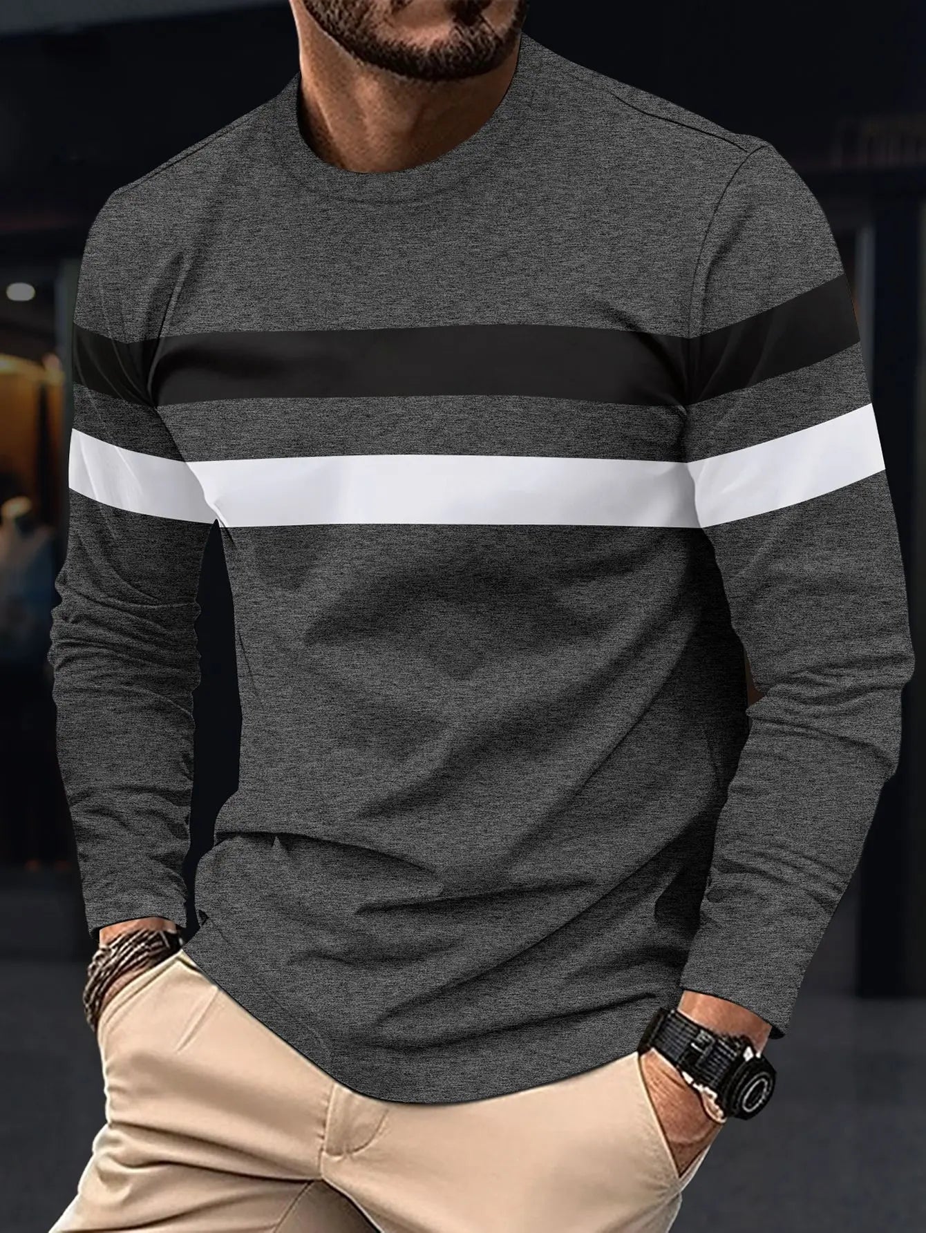 Liam - Sweat Léger Tricolore Manches Longues