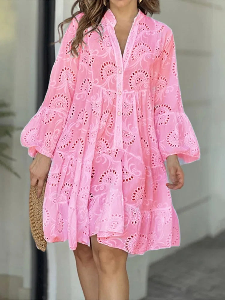Bianca - Robe en Broderie Premium Tendance