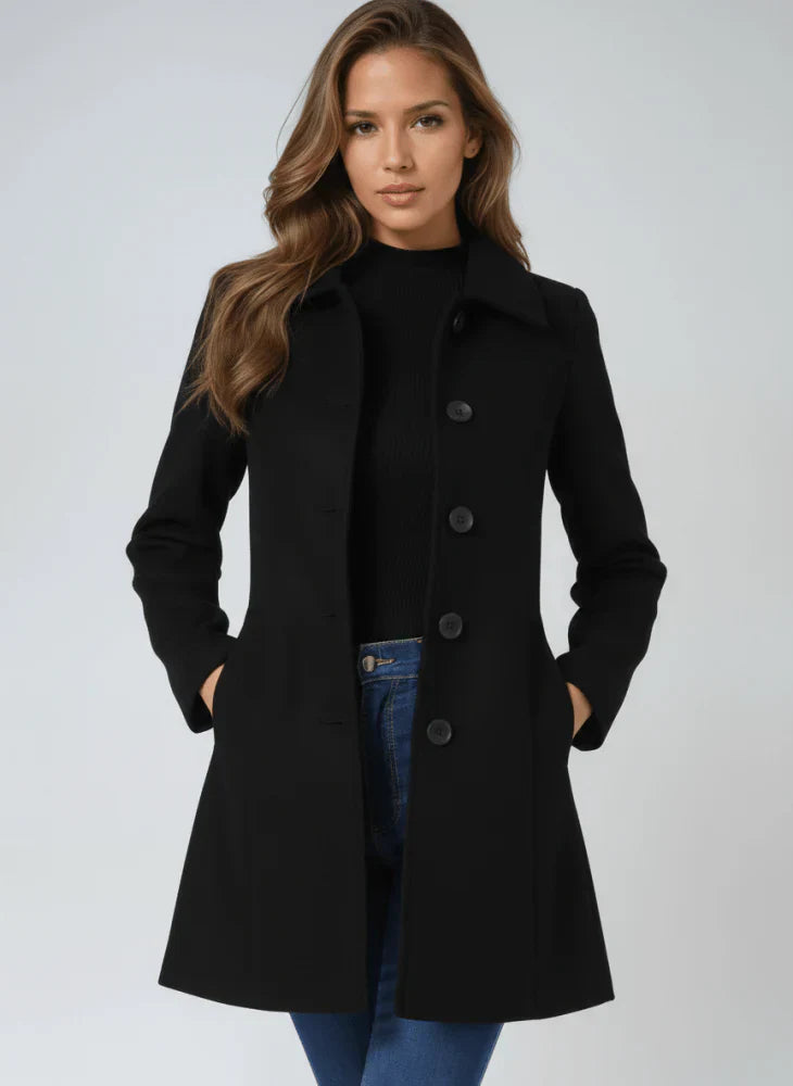 Stacy - Élégant Manteau Mi Long en Laine