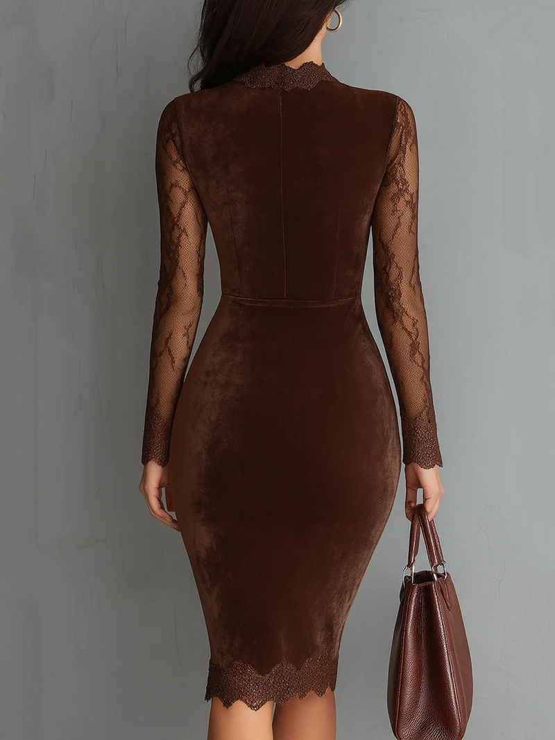 Aliyah - Robe en Daim et Dentelle Sensuelle Chic