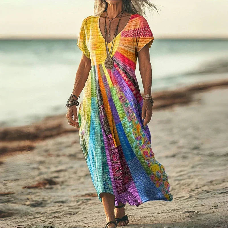 Austra - Vestido Artístico de Algodón Orgánico