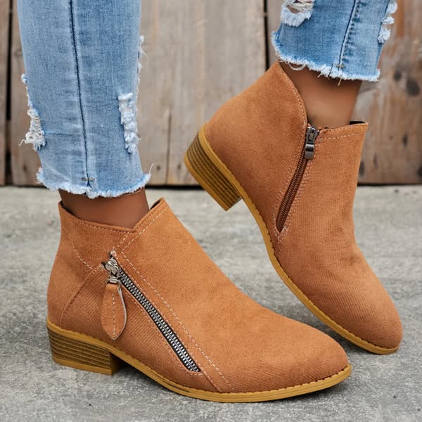 Sabrina - Elegantné Vintage Semišové Členkové Topánky