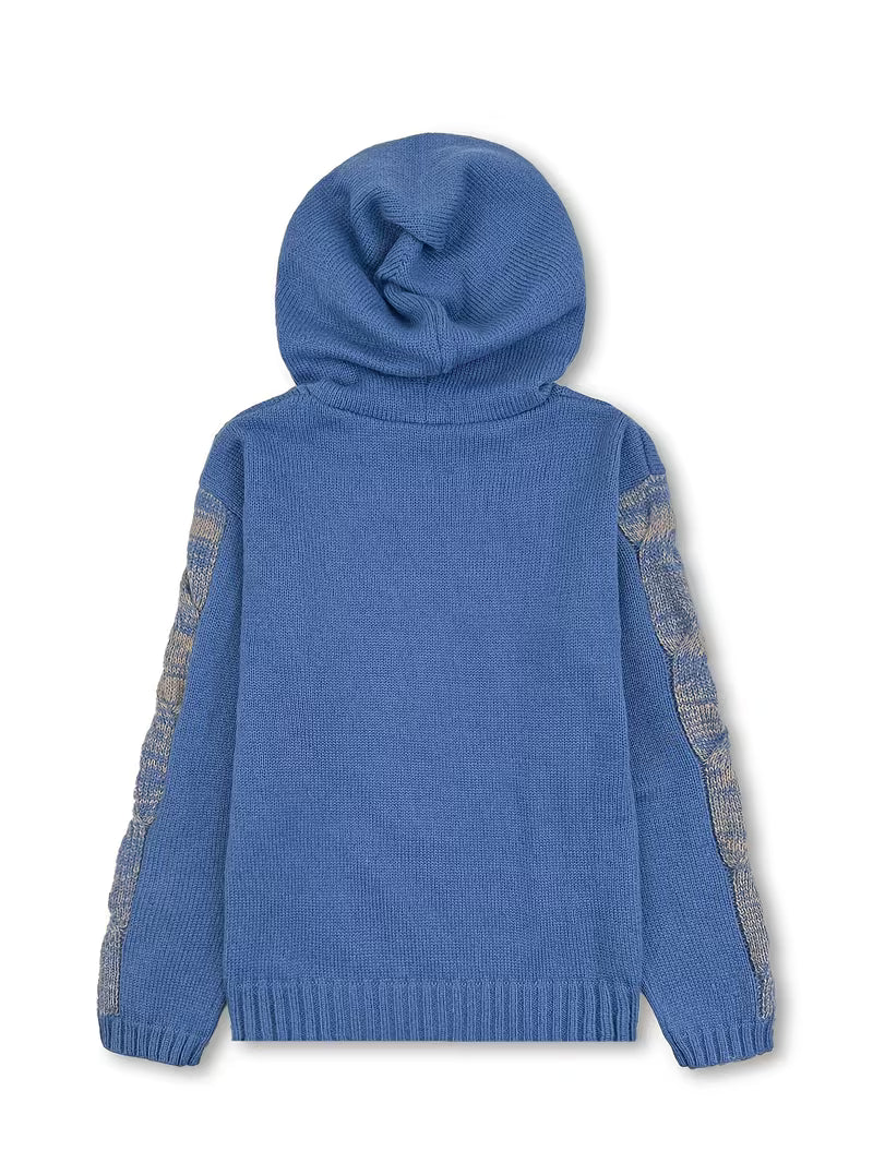 Abigaelle - Pull Vintage en Maille Naturelle à Capuche