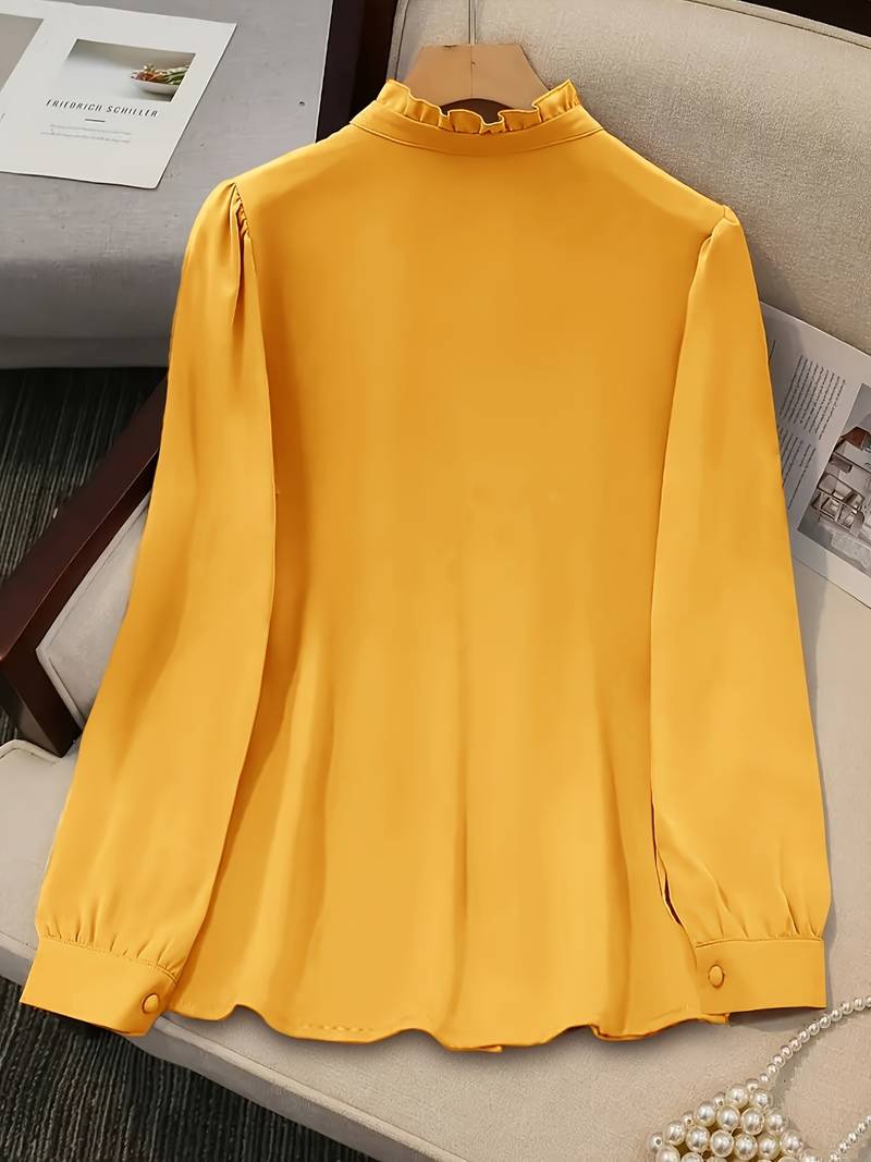 Lyuba - Blusa Chic con Volantes y Cuello Fruncido