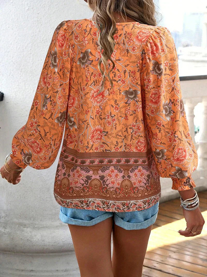 Albane - Blouse Fleurie Bohème Chic