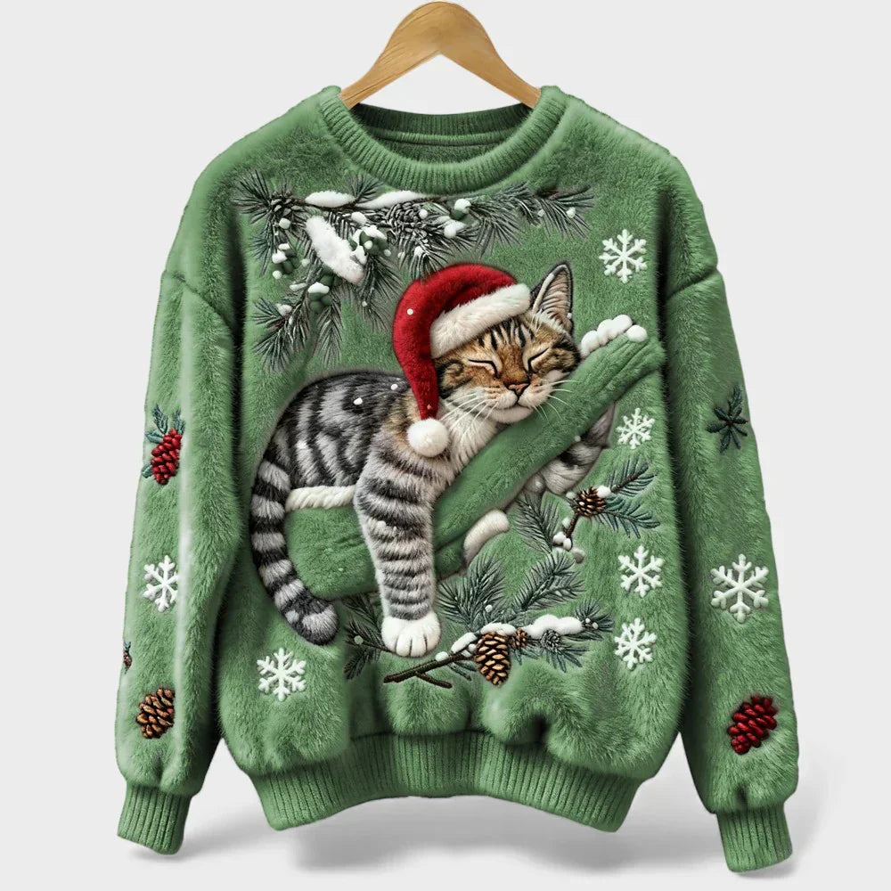 Romane - Pull Chat de Noël Ultra Doux