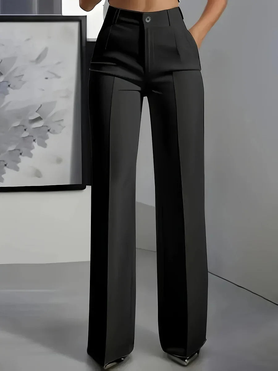 Esma - Élégant Pantalon Taille Haute Stretch Confort