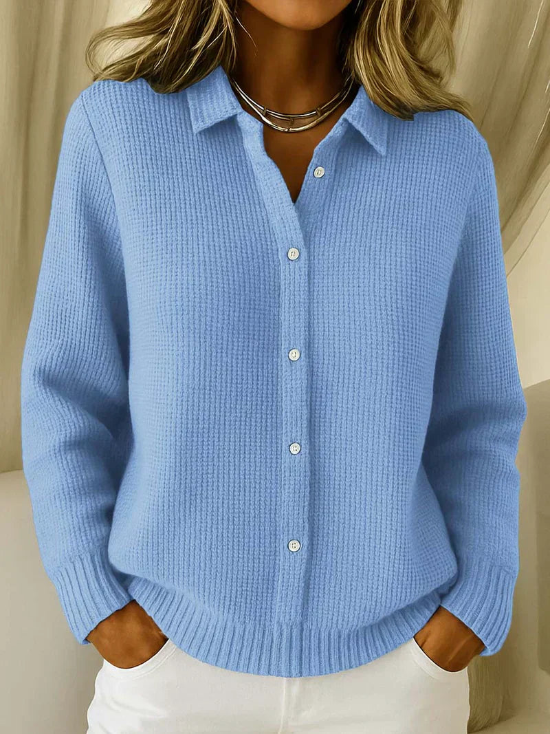 Carole - Cárdigan Estilo Camisa De Punto Suave