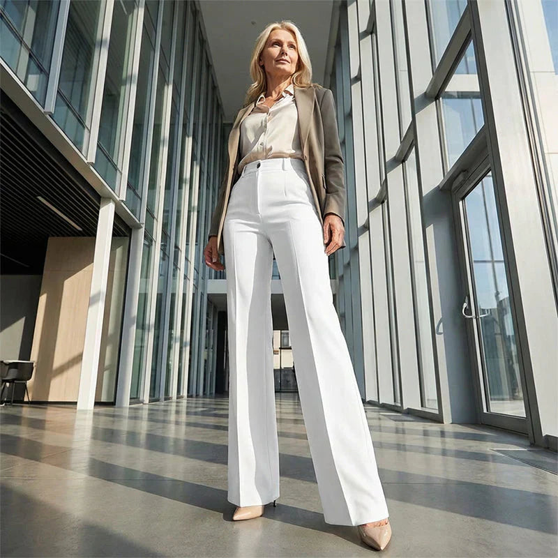 Esma - Élégant Pantalon Taille Haute Stretch Confort
