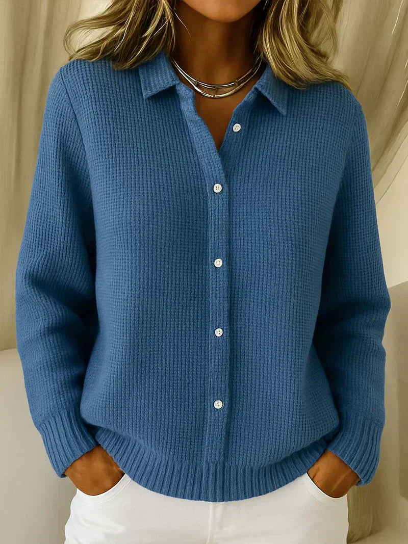 Carole - Cárdigan Estilo Camisa De Punto Suave