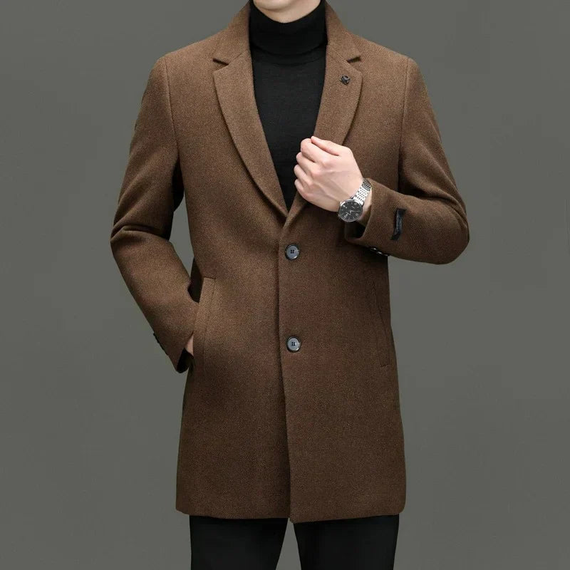 Arthur - Elegantní Dlouhý Vlněný Kabát
