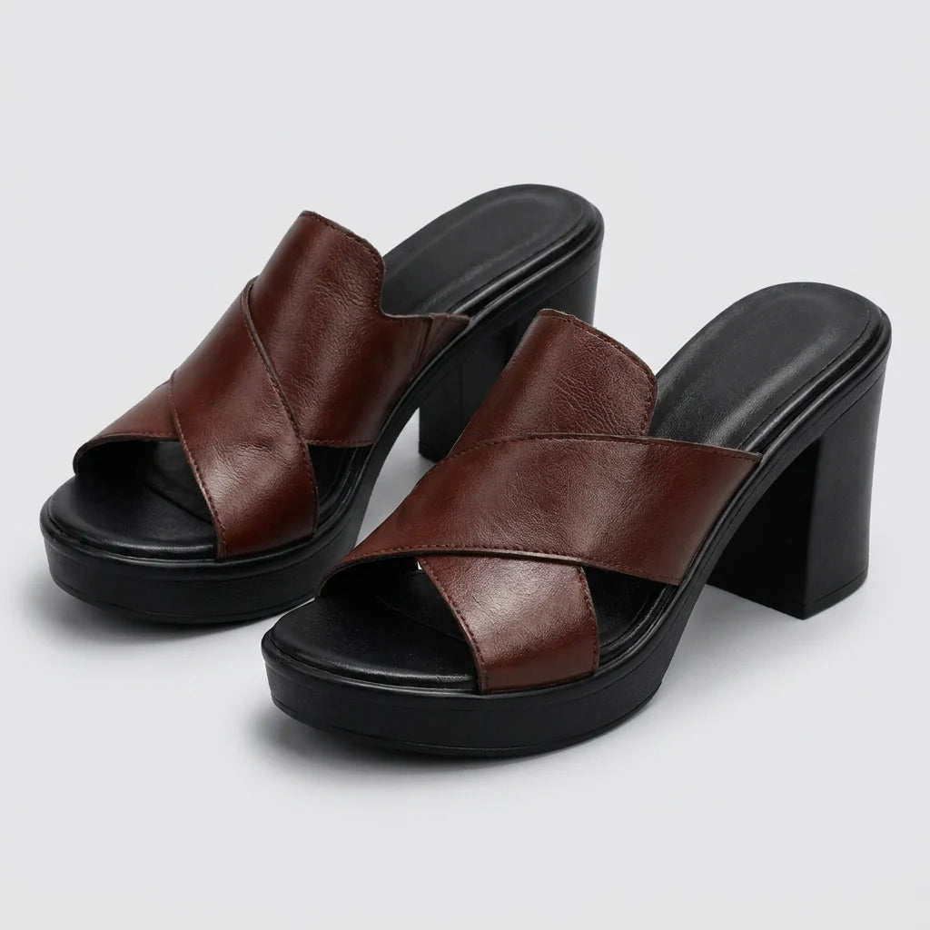 Nesrine - Sandalias Elegantes de Tacón Ancho Cómodo
