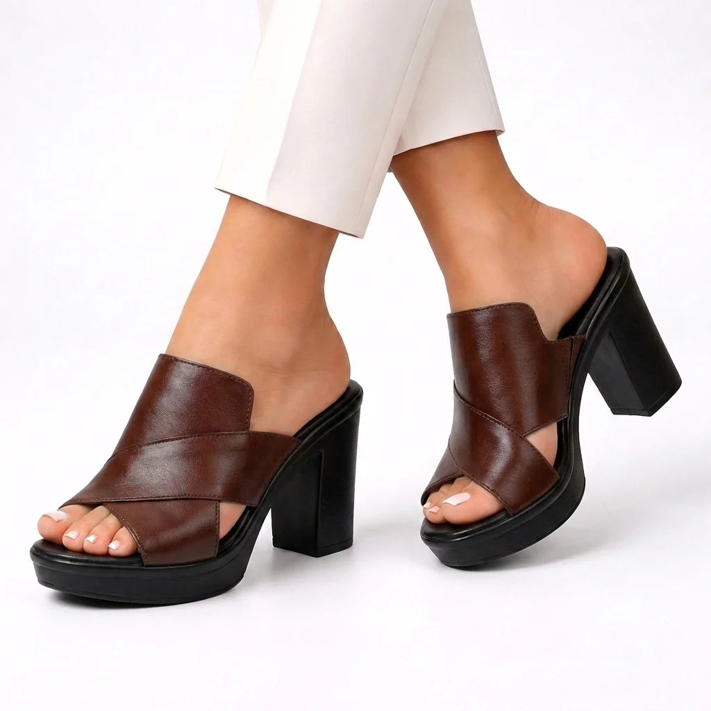 Nesrine - Sandalias Elegantes de Tacón Ancho Cómodo