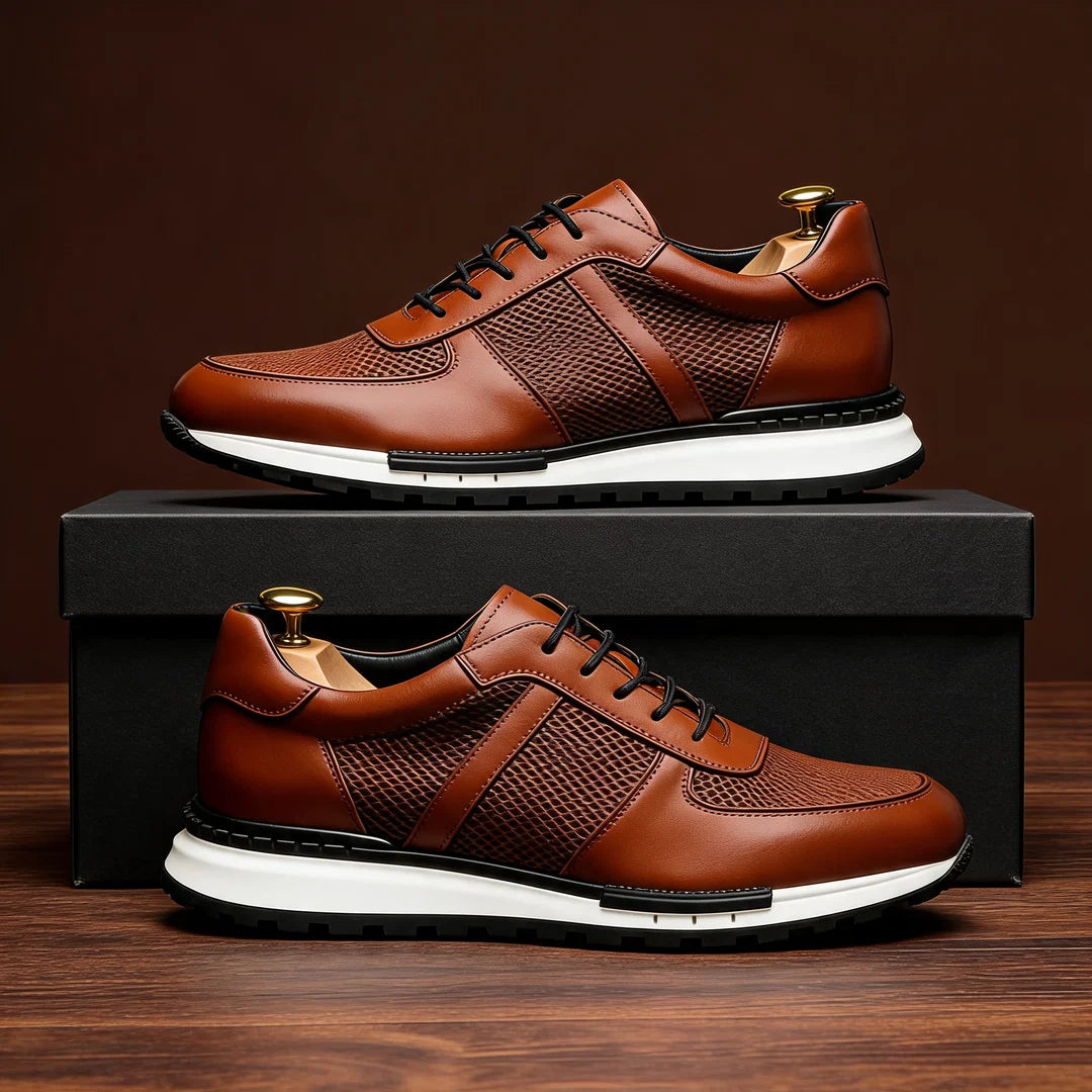 Nils - Zapatillas Masculinas Cómodas Ortopédicas de Cuero