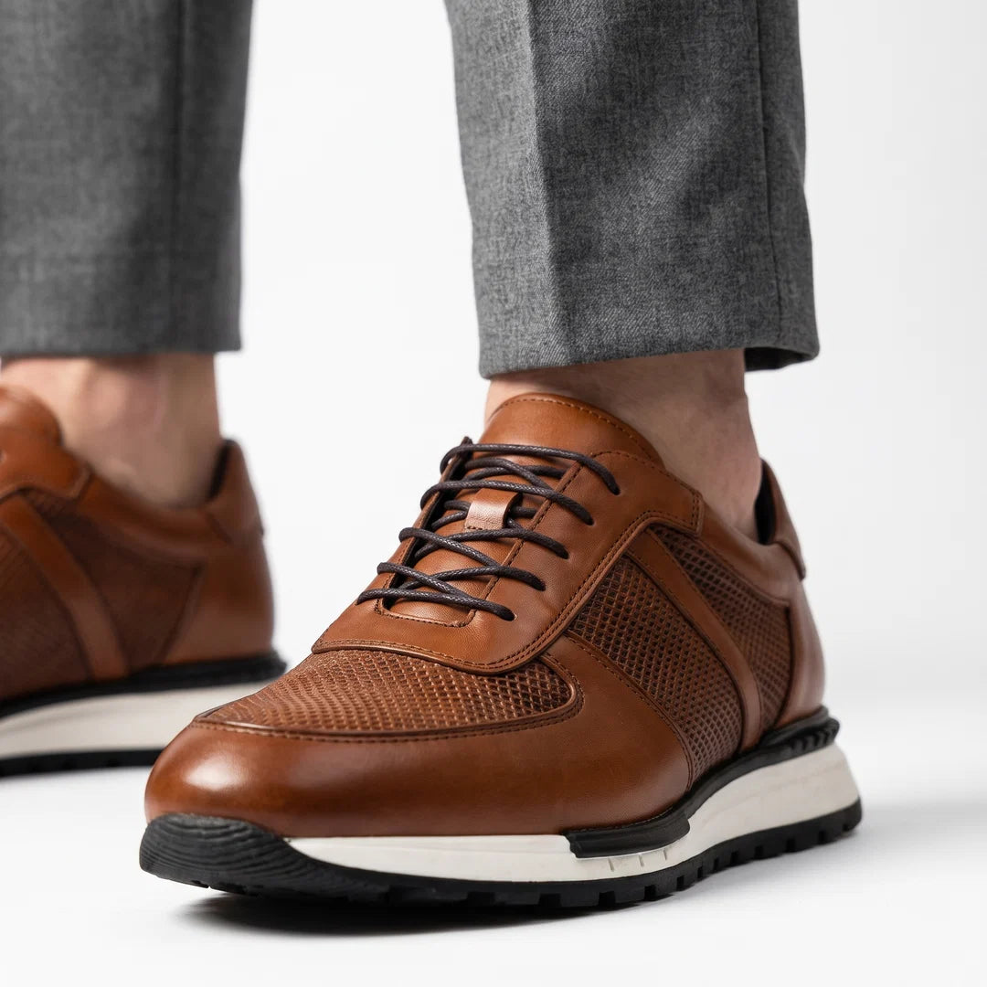 Nils - Zapatillas Masculinas Cómodas Ortopédicas de Cuero