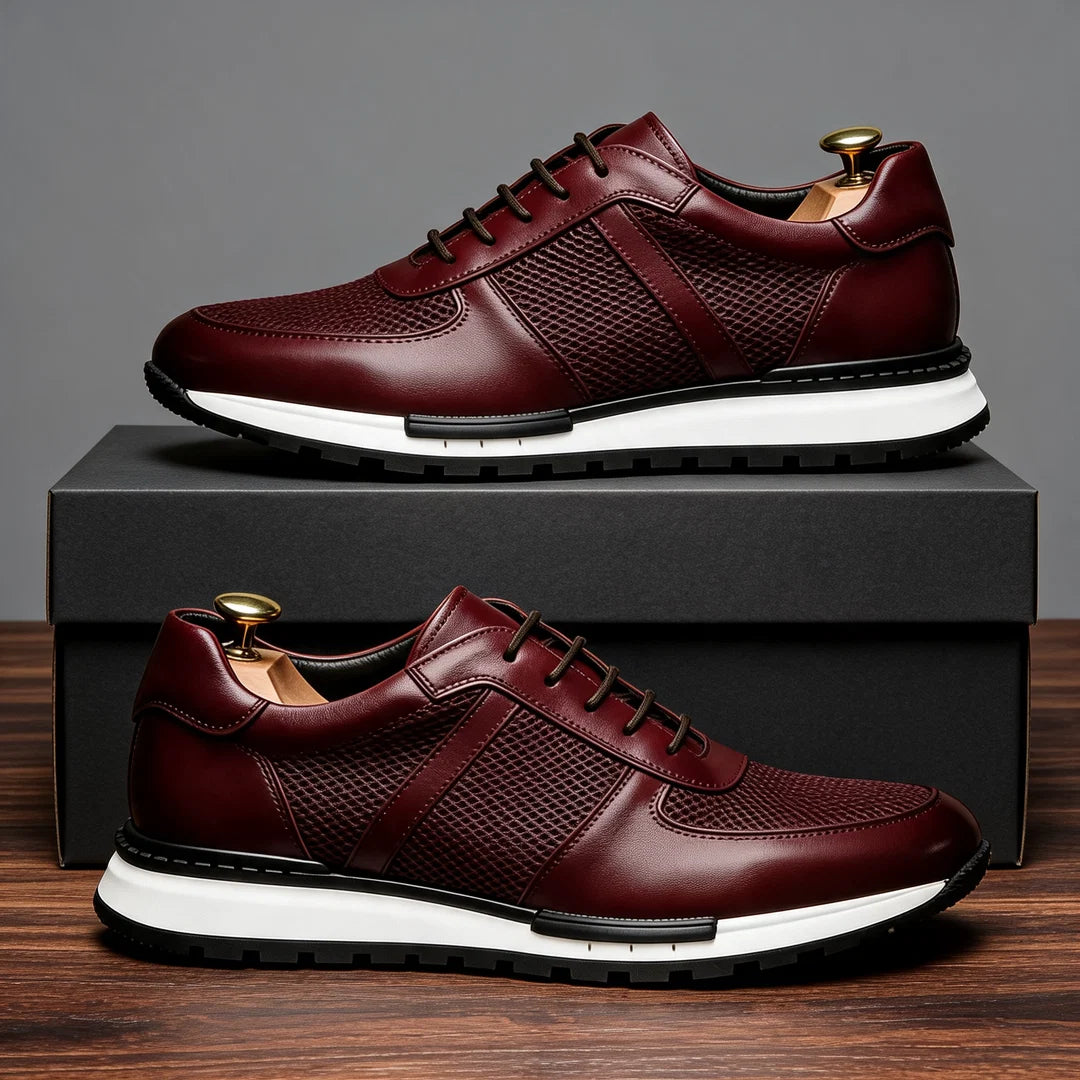 Nils - Zapatillas Masculinas Cómodas Ortopédicas de Cuero