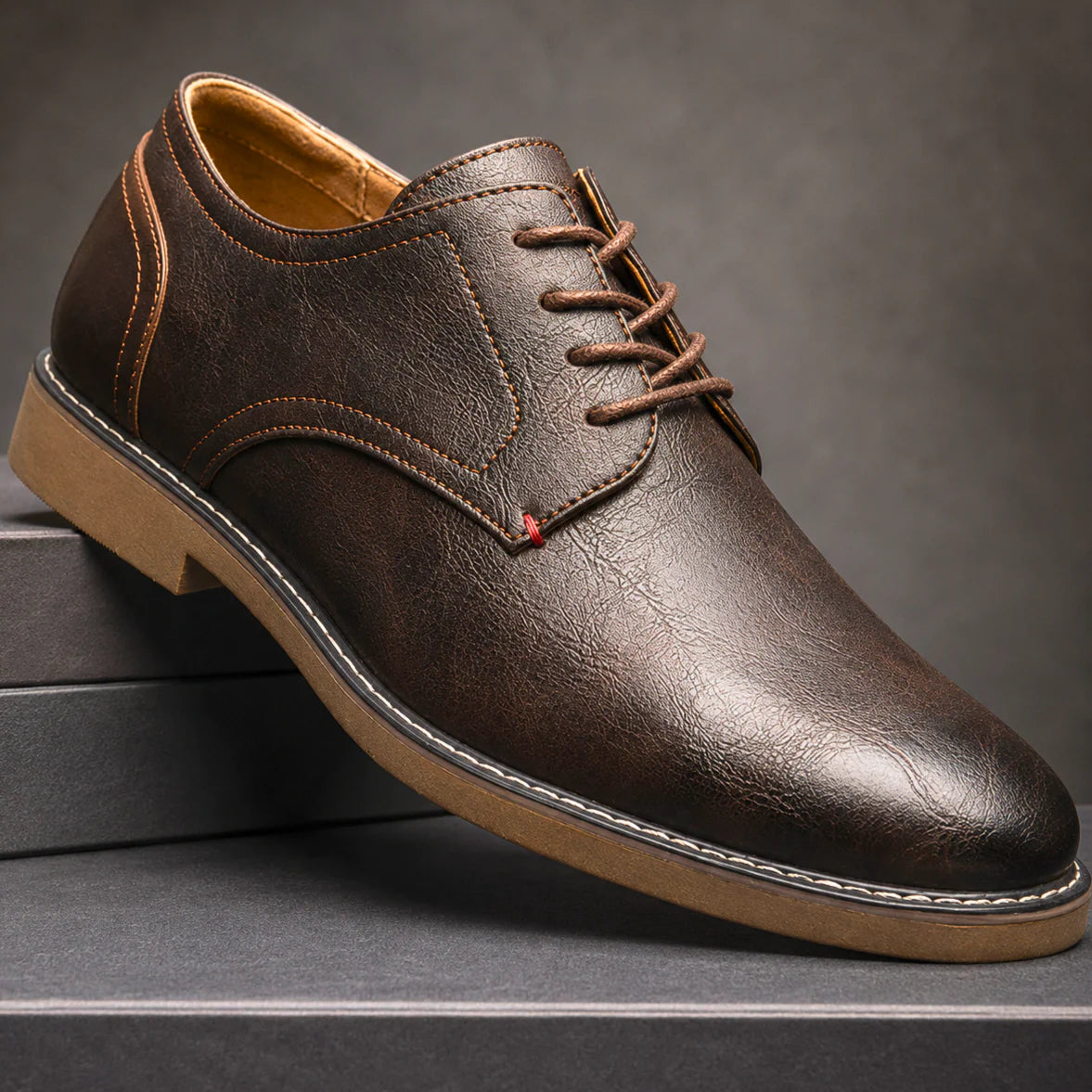 Lionel - Zapatos Derby Elegantes de Cuero Genuino