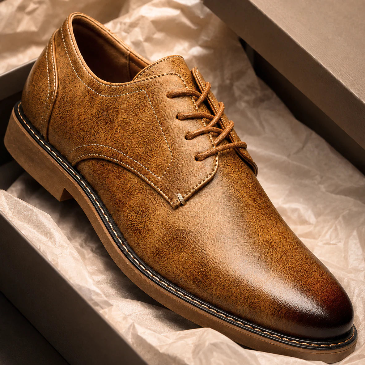 Lionel - Zapatos Derby Elegantes de Cuero Genuino
