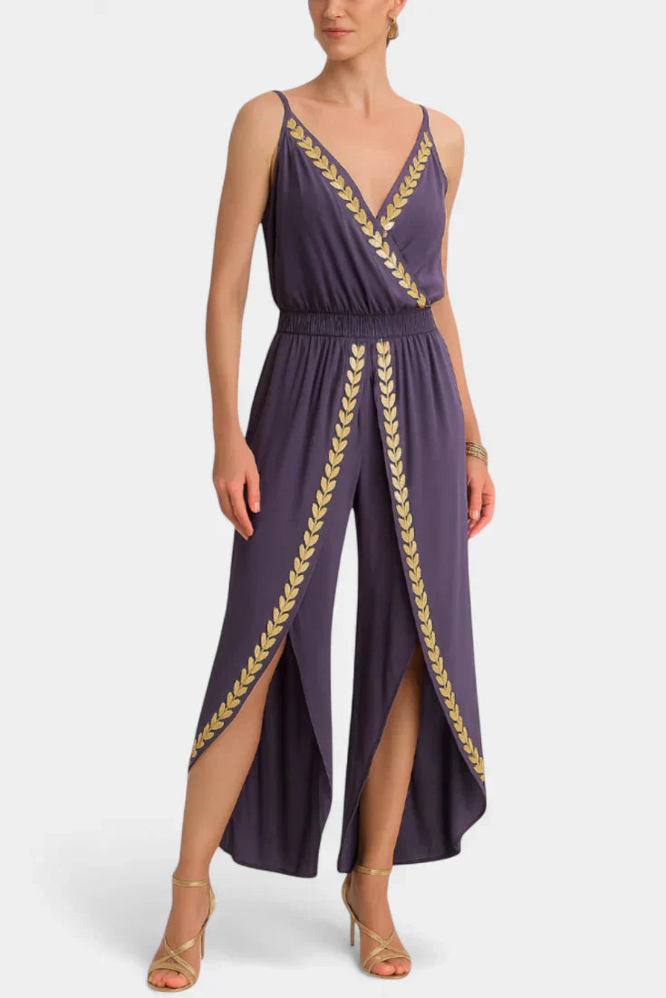 Hermine - Luksuriøs Jumpsuit med Gyldne Detaljer
