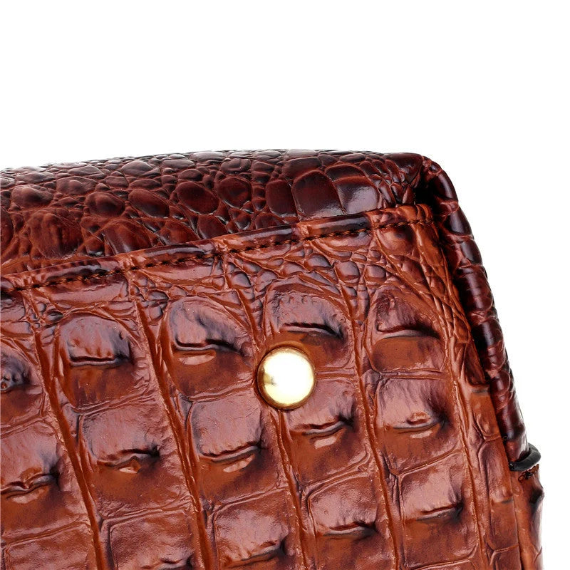 Ketty - Bolso Bicolor de Cuero con Textura Cocodrilo