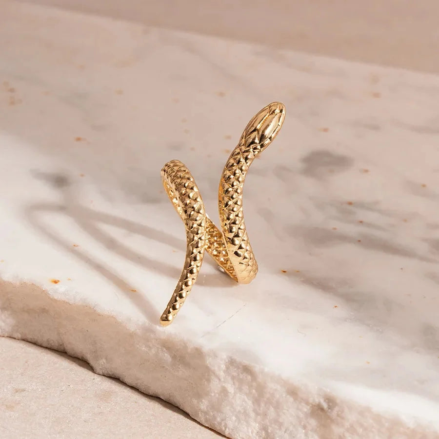 Vipera - Set de Pulsera y Anillo Serpiente Ajustables Hecho a Mano