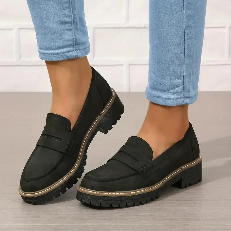 Noalie - Mocassins en Daim à Plateforme