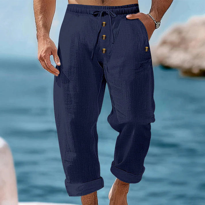 Kay - Pantalón Casual de Lino Ligero con Cintura Ajustable