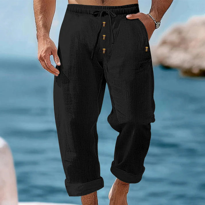 Kay - Pantalón Casual de Lino Ligero con Cintura Ajustable