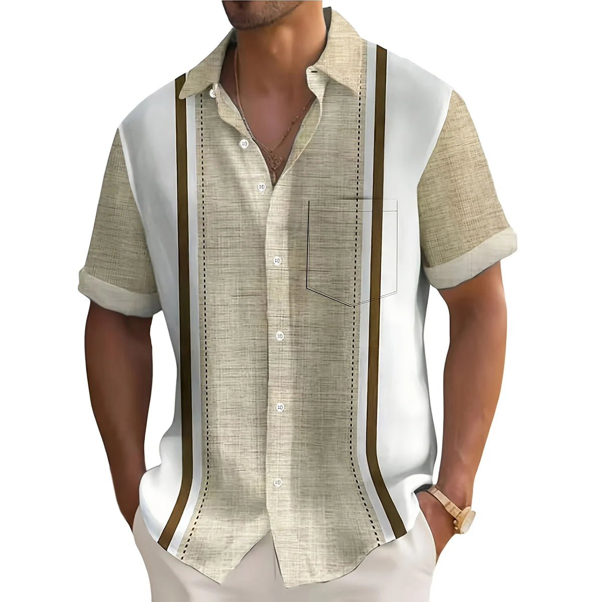 Tylian - Camisa Ligera de Verano con Estampado de Rayas