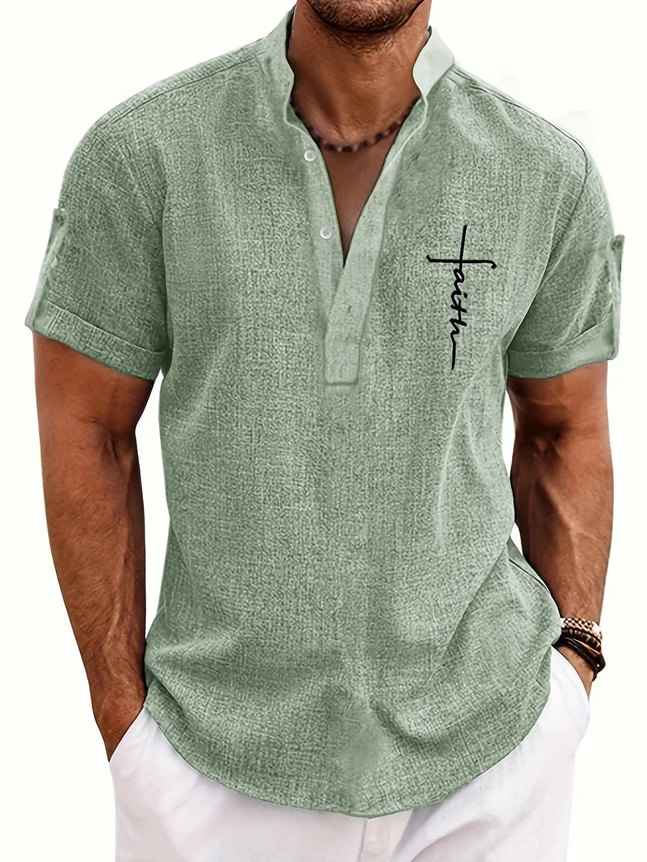 Cristiano - Camisa de Manga Corta "Faith" para Hombre