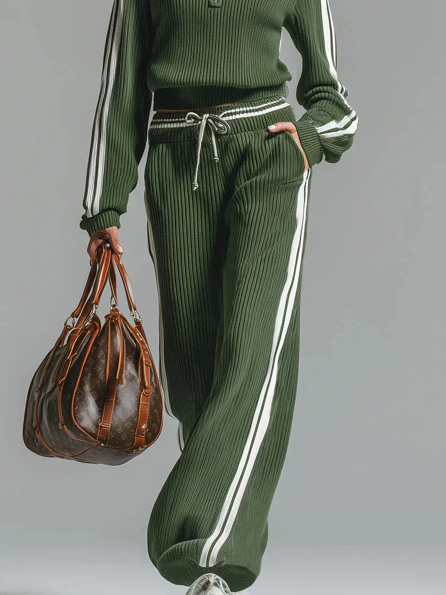 Zélie - Ensemble Assorti Pull et Pantalon Côtelé