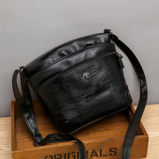 Celya - Bolso Bandolera de Cuero Emblema Canguro