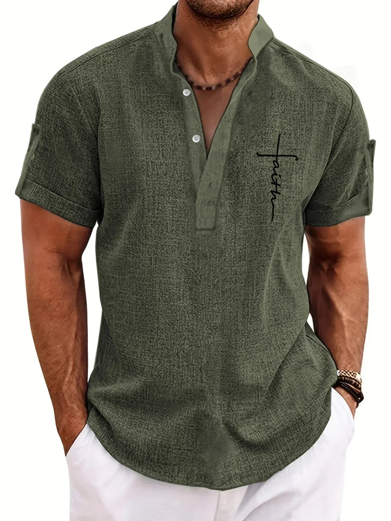 Cristiano - Camisa de Manga Corta "Faith" para Hombre