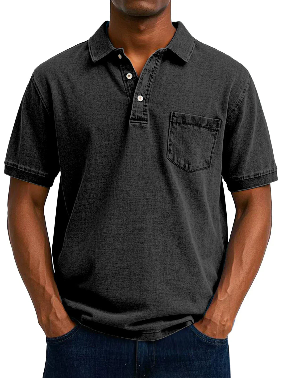 Antonio - Retro Polo z Prémiového Ľahkého Denimu