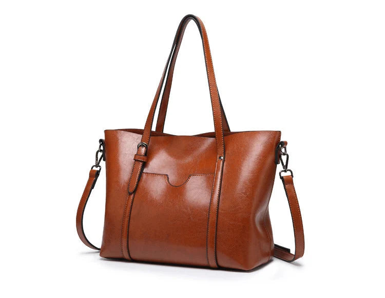 Laila - Bolso Tote Grande Vintage de Cuero