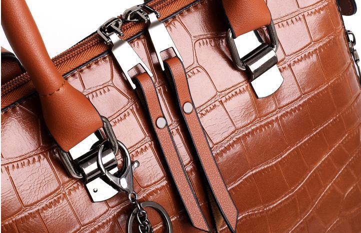 Cathy - Set de Bolsos de Cuero Cocodrilo 4pzs