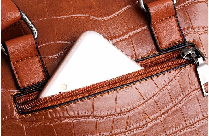 Cathy - Set de Bolsos de Cuero Cocodrilo 4pzs