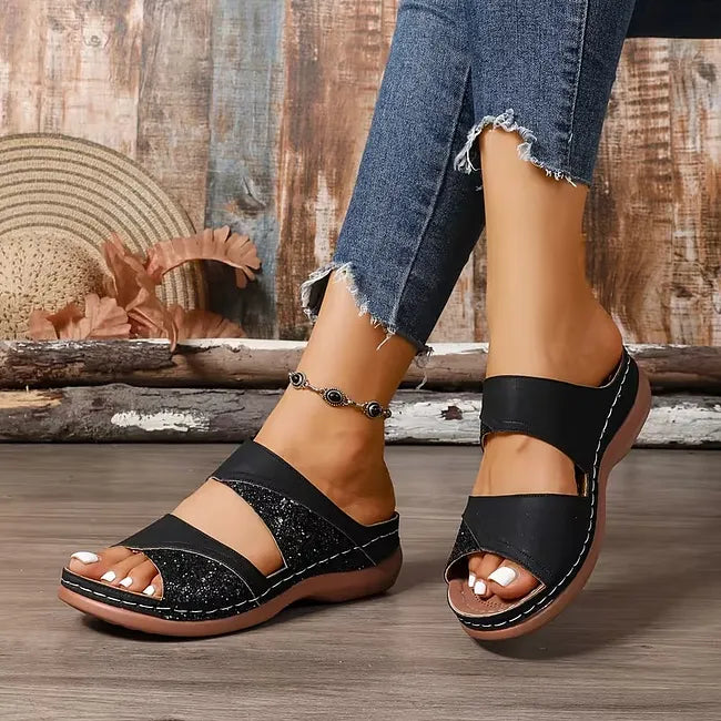 Seraphine - Mules con Cuña Cómodas de Confort Ortopédico