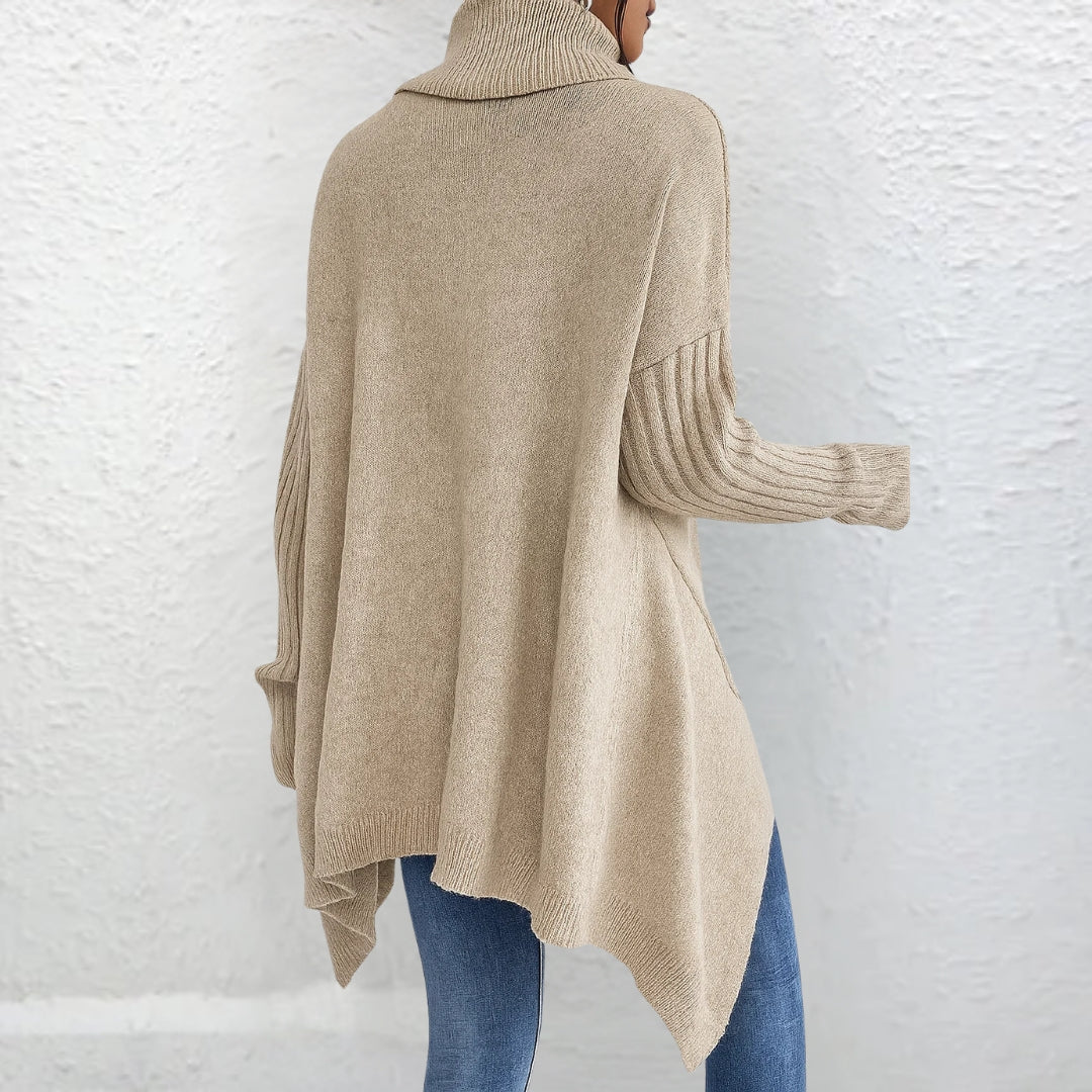 Layane - Long Pull en Coton à Col Roulé