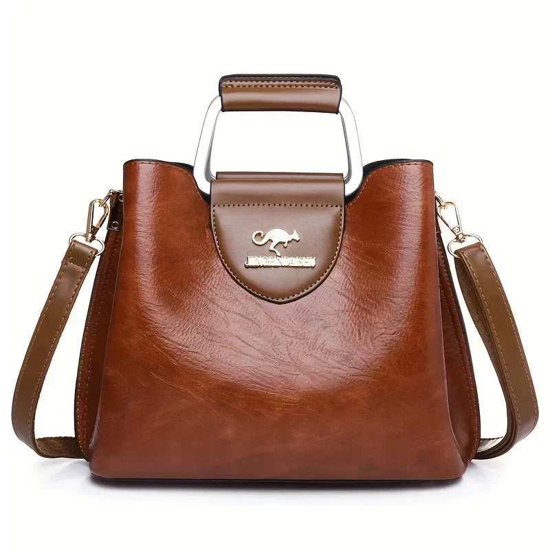 Yona - Bolso Tote de Cuero Compacto Clásico Kanguru