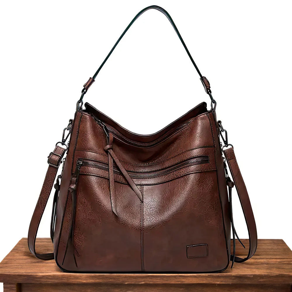 Idil - Bolso Hobo Amplio Estilo Vintage de Cuero