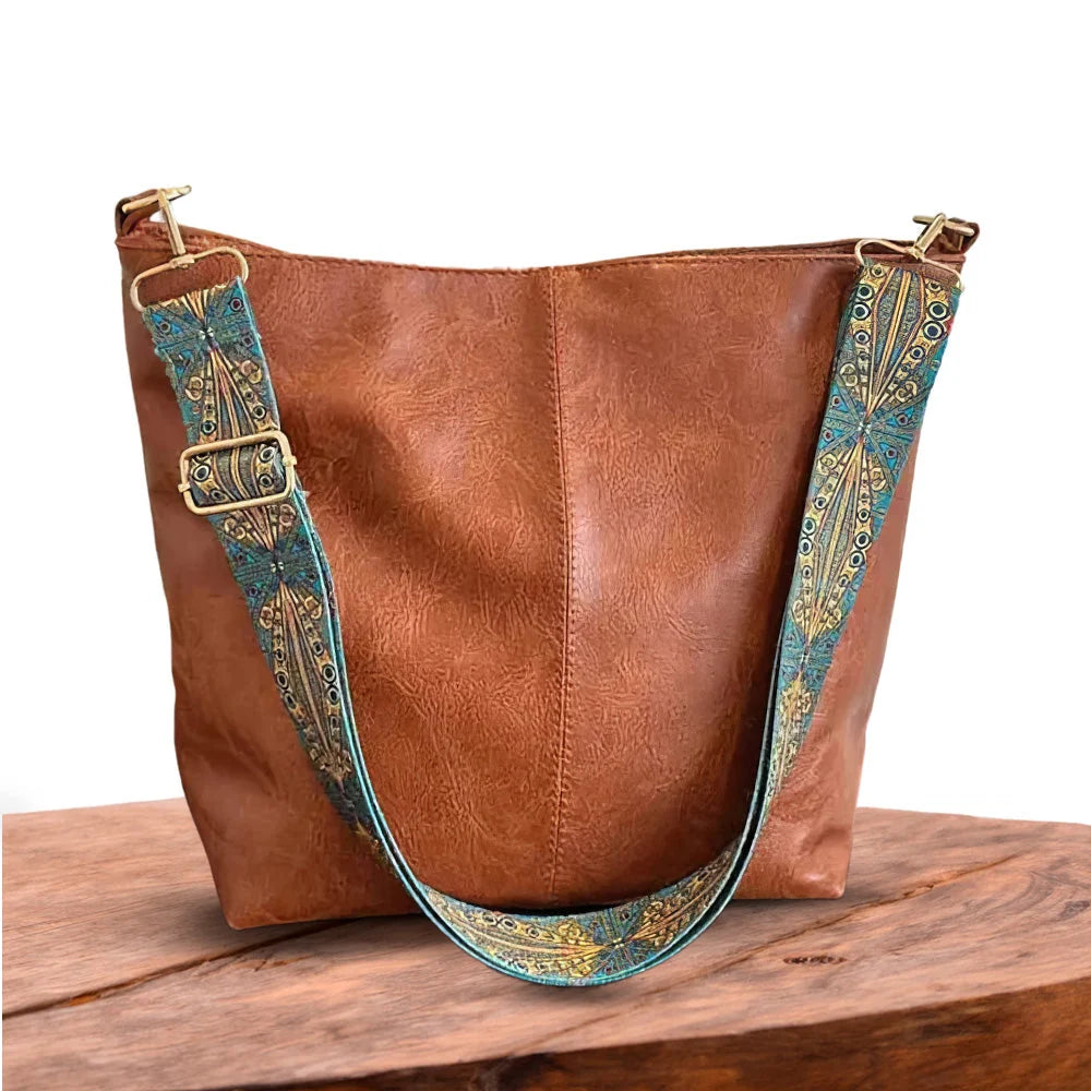 Nasira - Bolso Shopper Vintage de Cuero Premium