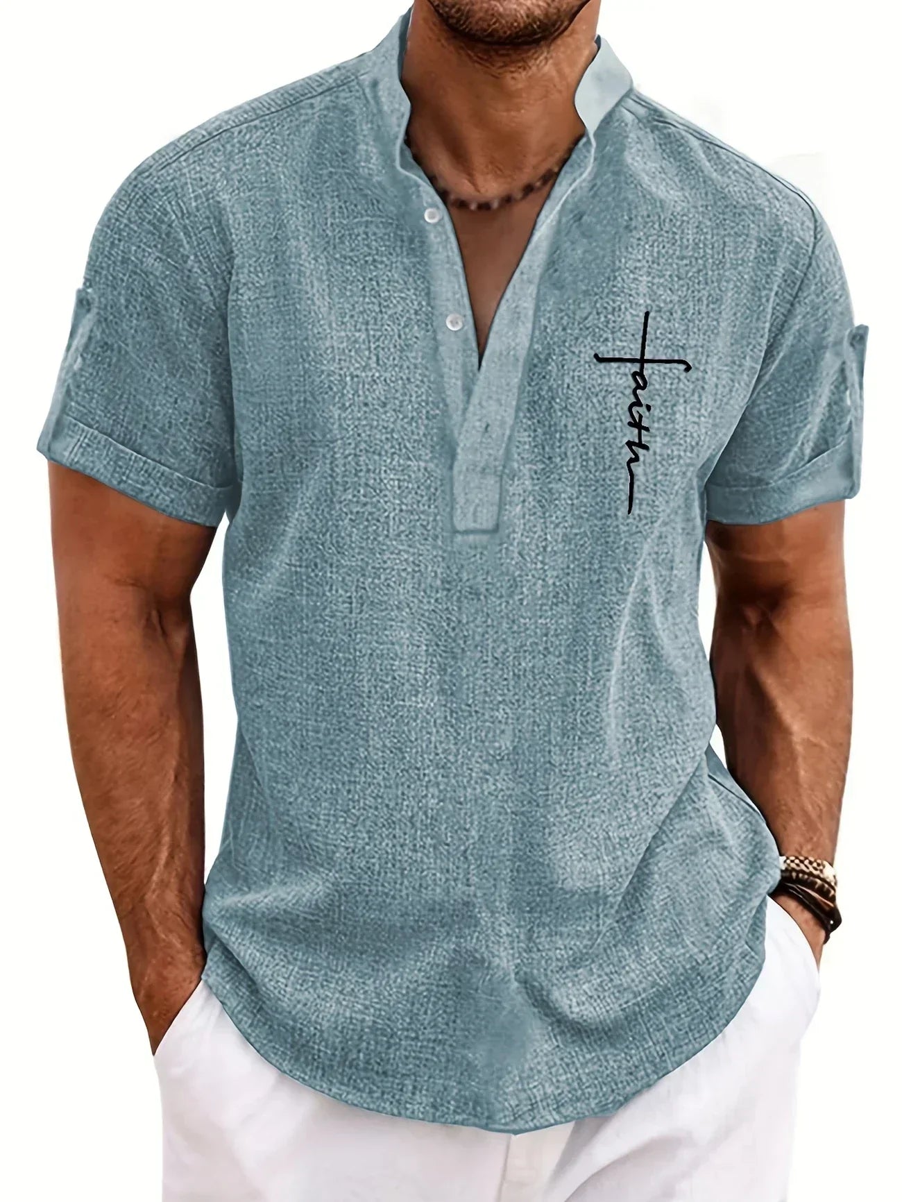 Cristiano - Camisa de Manga Corta "Faith" para Hombre