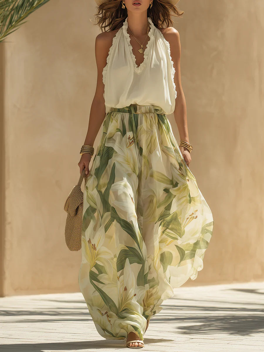 Aimy - Conjunto Floral Amplio 2pzs Bohemio Chic