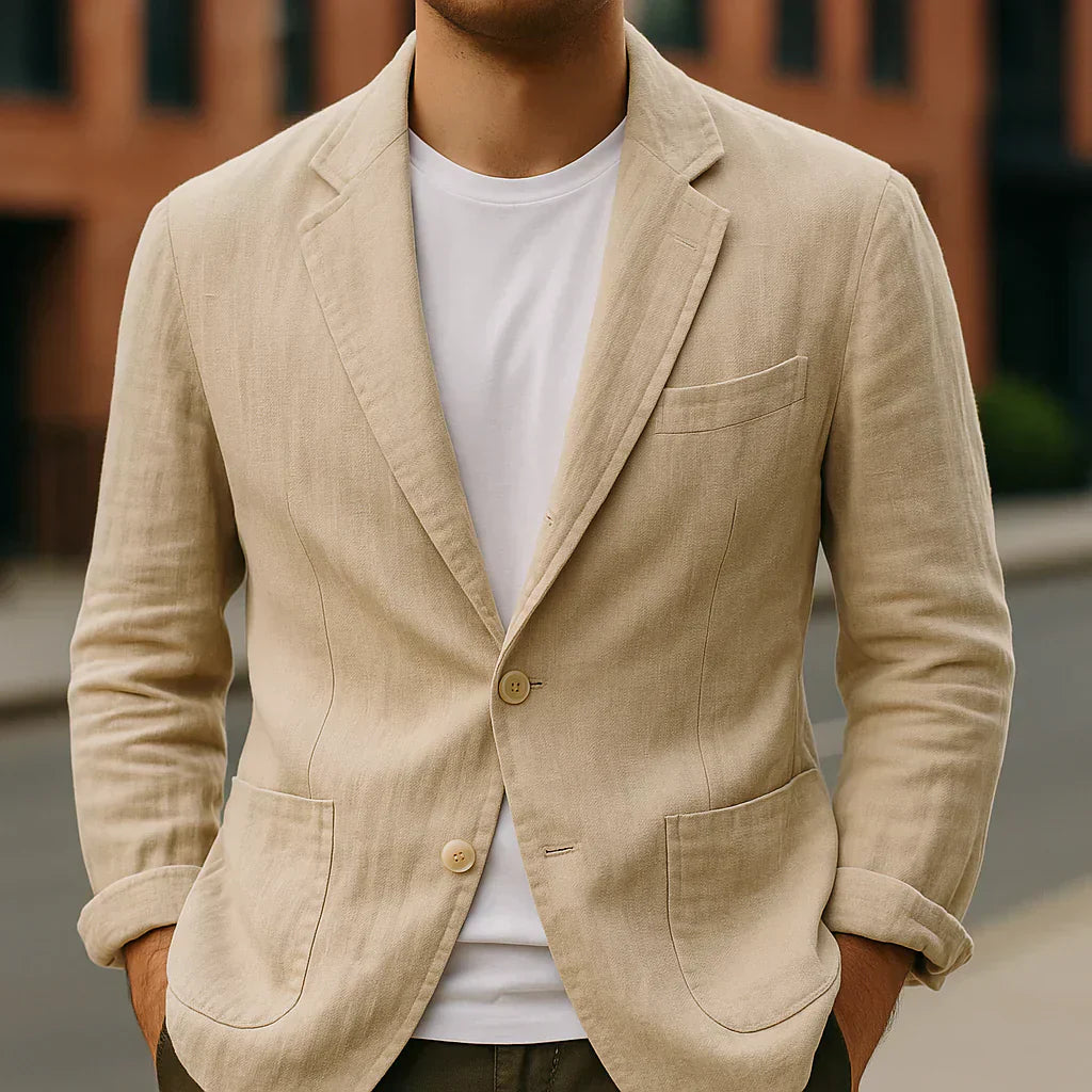 Malone - Blazer Atemporal de Lino Natural y Ligero