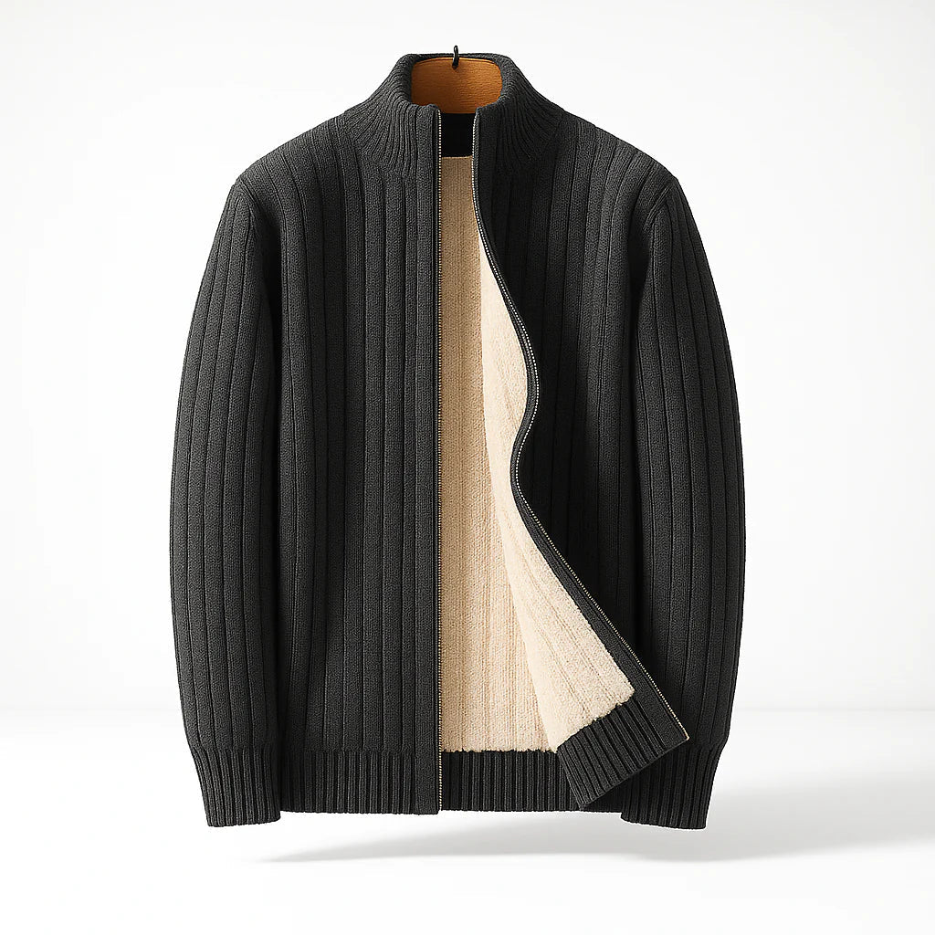Mathias - Veste Polaire Cachemire et Laine Côtelée